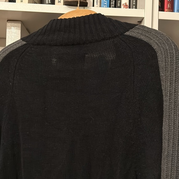 American Rag Black and Gray Zip up Collared Sweater - Picture 4 of 4